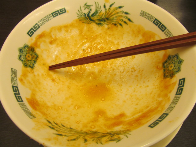 日高屋汁なしラーメン辛子明太子豆腐を完食完飲