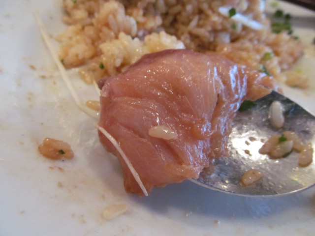 イナセヤマーレ地魚たっぷり炙り飯のはまちの裏側