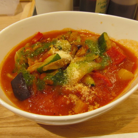 松屋きのこと彩り野菜のトマトスープごはん賞味サムネイル