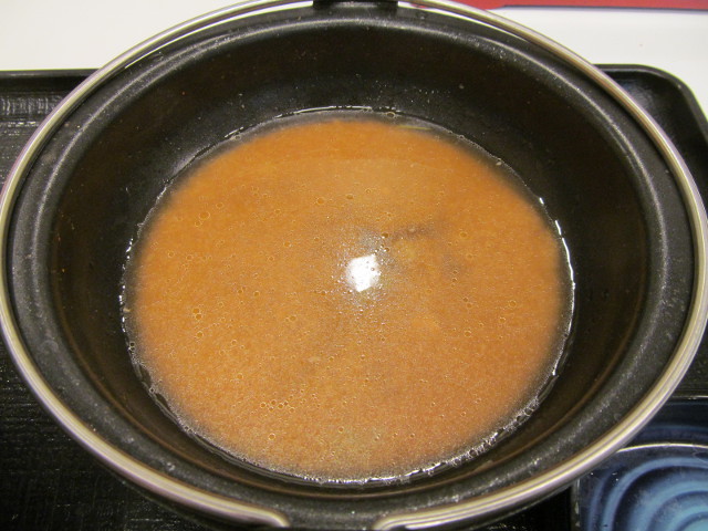 吉野家北海道豚味噌鍋膳の残った汁