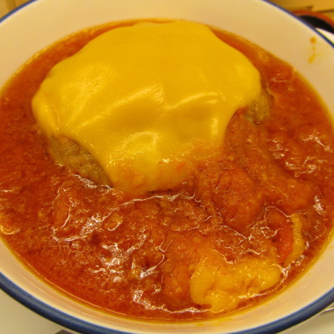 松屋トマトチーズハンバーグ定食大盛賞味サムネイル