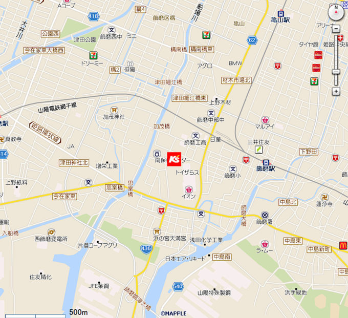 ケーズデンキ姫路リバーシティー店_地図_1205