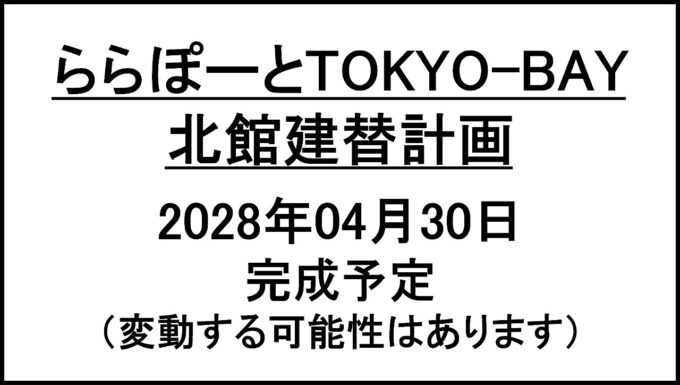 ららぽーとTOKYO-BAY北館建替計画20280430完成予定アイキャッチ1280
