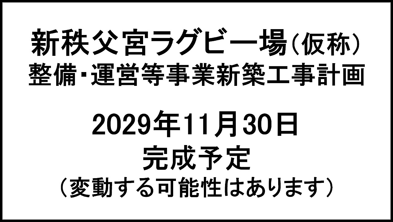 新秩父宮ラグビー場仮称整備運営等事業新築工事計画20291130完成予定アイキャッチ1280