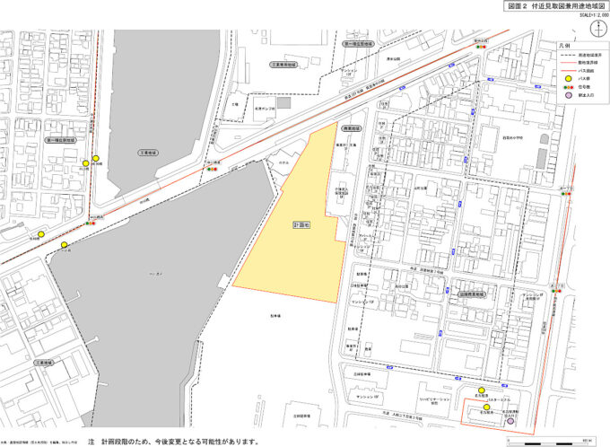 スーパーセンタートライアル西倉町店仮称_付近見取図兼用途地域図_1205_20251031
